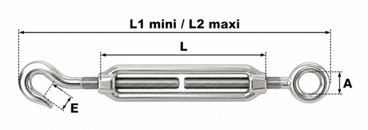 tendeur inox oeil crochet