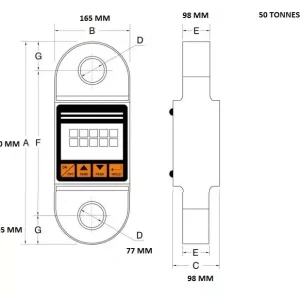 Dynamomètre radiocommandé 50 m – 5 à 50 tonnes - 50