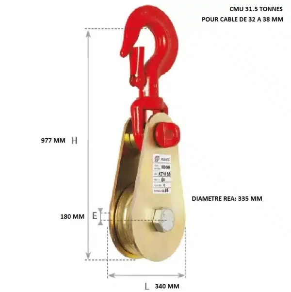Poulie de traction ou de renvoi pour câble acier – Image 20