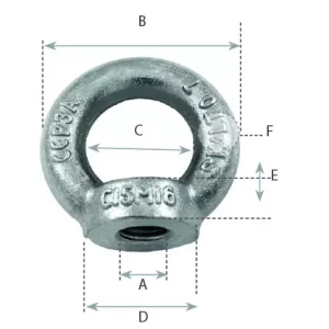 Anneau de levage femelle Acier C15 estampillé - 14 mm