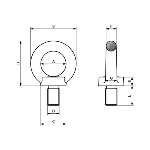 Anneau mâle noir – de M8 à M22 – Spécial rigging et levage scénique – Image 2