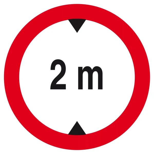 Panneau rond "Interdit aux véhicules de plus de 2m"  Vinyle adhésif