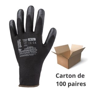 Gants de manutention EN388 enduits PU - carton de 100 paires