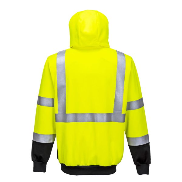 Sweat Hi-Vis zippé à capuche bicolore – Image 4