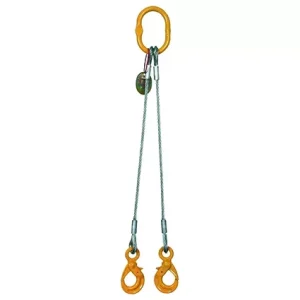 Élingue câble 2 brins crochets automatiques EN 13414-1