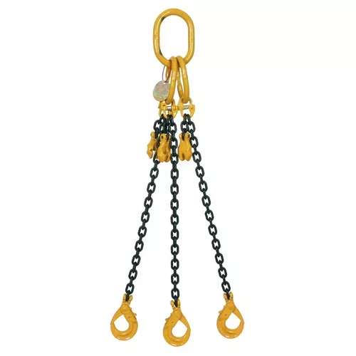 Élingue chaîne 3 brins Grade 80 réglable avec crochets automatiques