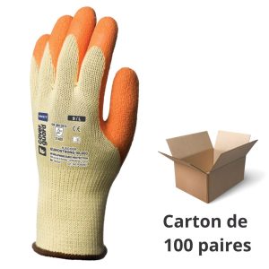 Gants de manutention EN388 lourde finition latex adhérisé - Carton de 100 paires