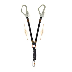 Longe double élastique avec absorbeur Neofeu | - 1 connecteur acier à vis (screw lock) et 2 MGO acier
