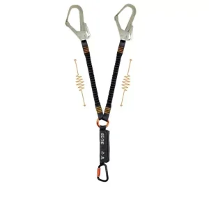 Longe double élastique avec absorbeur Neofeu | - 1 connecteur alu 3 lock et 2 MGO acier