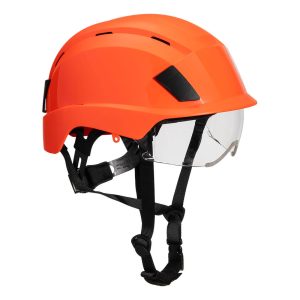 Casque à visière intégrée et jugulaire