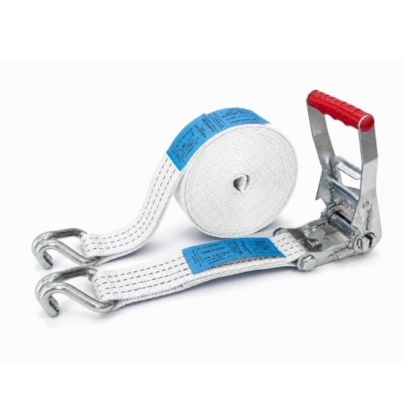 sangle d'arrimage 50 mm, blanc, crochet doigts rapprochés