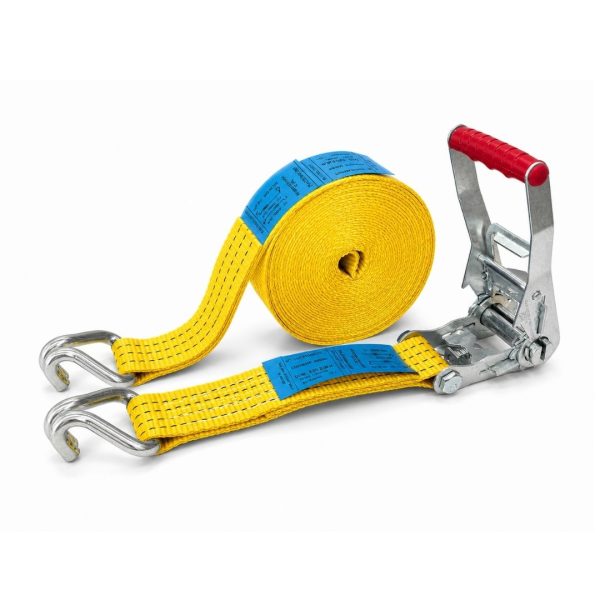 sangle d'arrimage 50 mm, 6 tonnes, jaune, doigts rapprochés