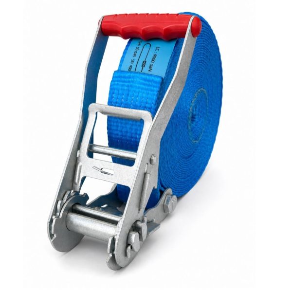 Sangle d'arrimage largeur 50 mm, une partie type ceinture EN12195-2. bleue