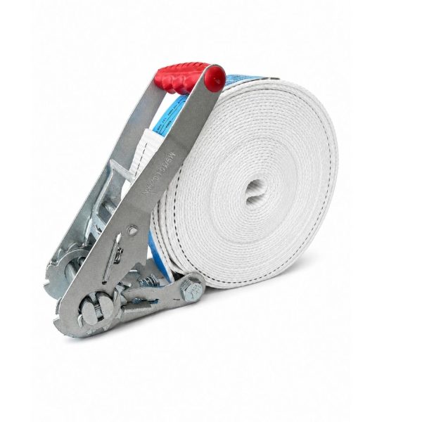Sangle d'arrimage largeur 50 mm, une partie type ceinture EN12195-2. blanche