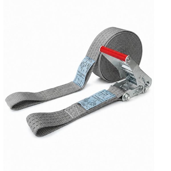sangle d'arrimage largeur 50 mm, Rupture 6T, boucles cousues, EN 12195-2, grise
