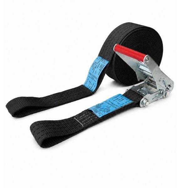 sangle d'arrimage largeur 50 mm, Rupture 6T, boucles cousues, EN 12195-2, noir