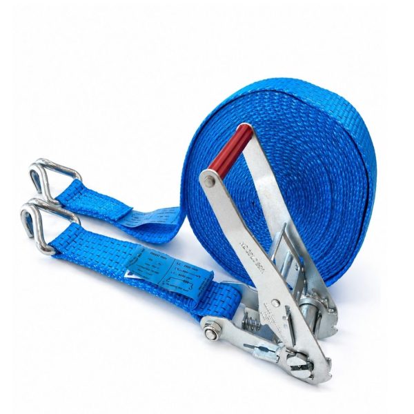 sangle d'arrimage 50 mm, rupture 7T5, crochet doigts rapprochés EN 12195-2. BLEUE