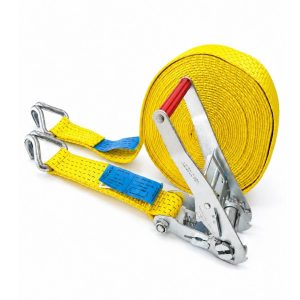 sangle d'arrimage 50 mm, rupture 7T5, crochet doigts rapprochés EN 12195-2. JAUNE
