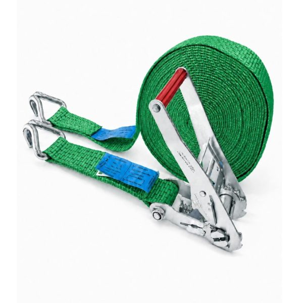 sangle d'arrimage 50 mm, rupture 7T5, crochet doigts rapprochés EN 12195-2. VERTE