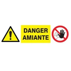 Panneau rectangulaire "danger amiante" - 220x52