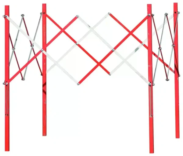 Barrières de signalisation en acier rouge et blanche – Image 2
