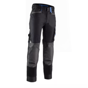 Pantalon CASITA noir aux coutures bleues