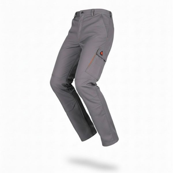 Pantalon de travail technique gris et orange haute résistance – multi-poches du S au 3XL