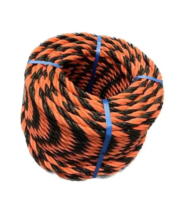 Cordage polypropylène orange et noir visible