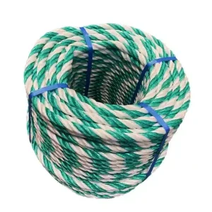Cordage polypropylène vert et blanc flottant