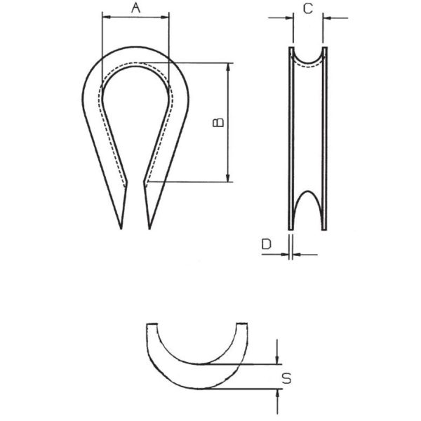 Cosse cœur noire – Câbles acier Ø 3.5 à 13 mm – Spécial rigging et spectacle – Image 2