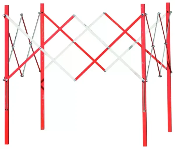 Barrières de signalisation en acier rouge et blanche – Image 3