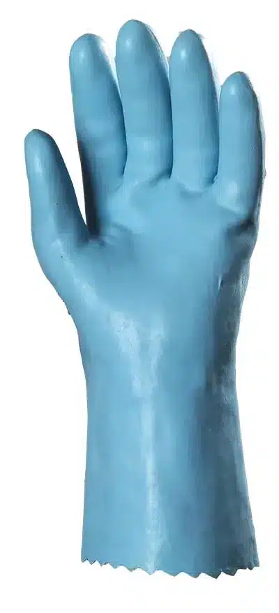 Gants de manutention EN388 en latex bleu sur jersey de coton – Image 2