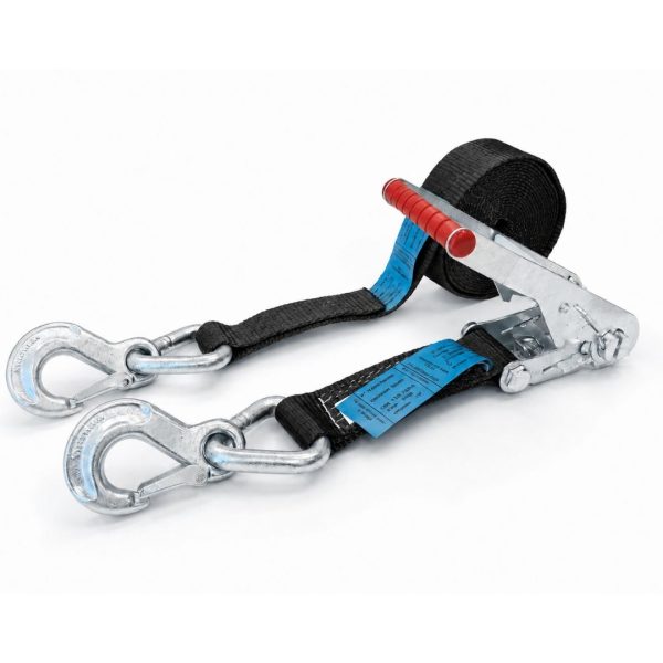 sangle d'arrimage 50 mm, crochets linguets, conforme EN 12195-2. COULEUR NOIR