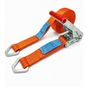 sangle d'arrimage largeur 50 mm, crochets triangulaires. . EN 12195-2. couleur orange
