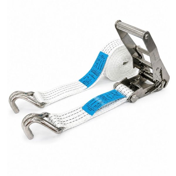 sangle d'Arrimage inox largeur 50 mm, doigts rapprochés.