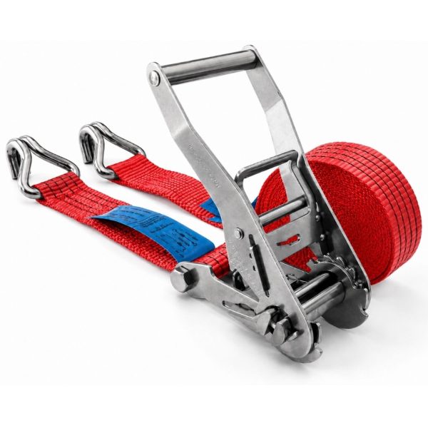 sangle d'Arrimage inox largeur 50 mm, doigts rapprochés. en12195-2 rouge