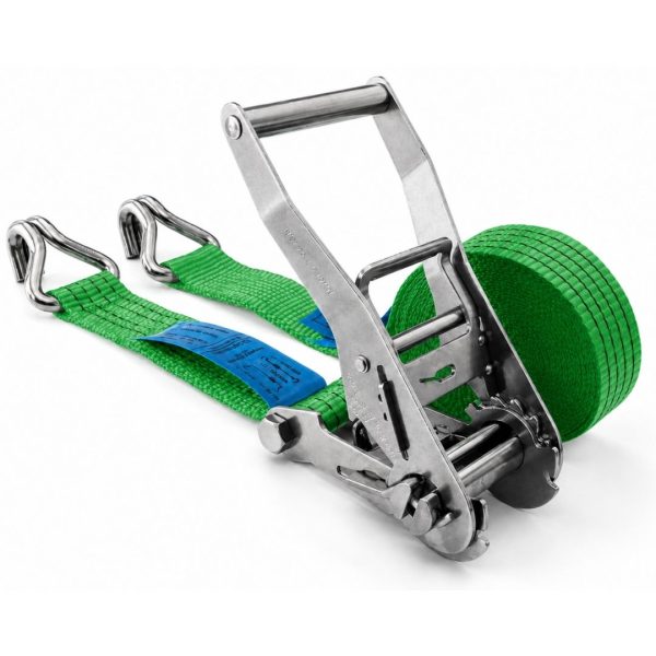 sangle d'Arrimage inox largeur 50 mm, doigts rapprochés. en12195-2 verte