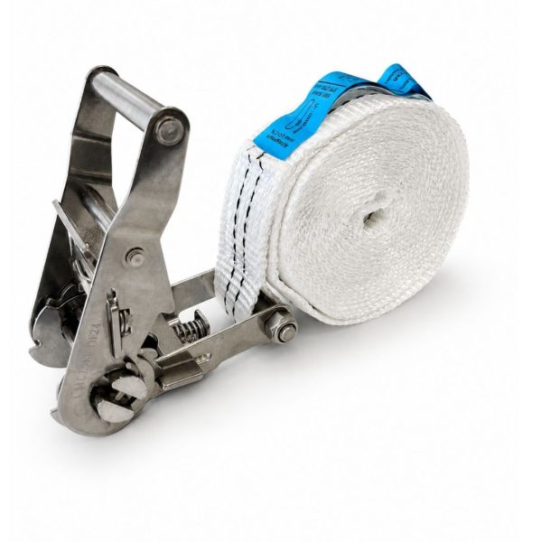 sangle d'arrimage largeur 35 mm, ceinture, cliquet inox. EN 12195-2