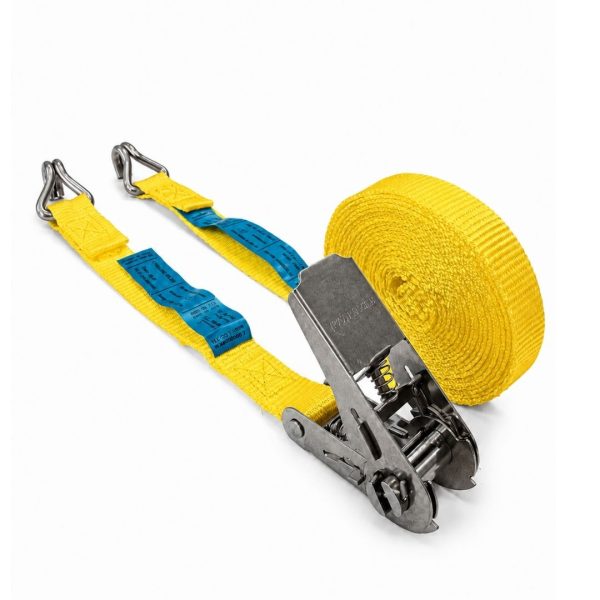 sangle d'Arrimage largeur 25 mm INOX . EN 12195-2. JAUNE
