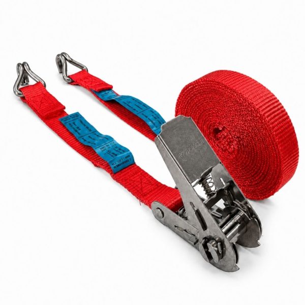 sangle d'Arrimage largeur 25 mm INOX . EN 12195-2. ROUGE