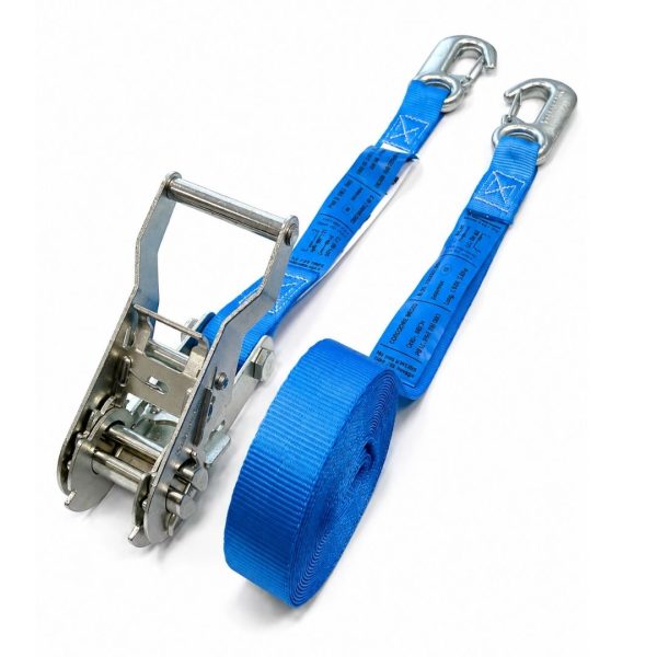 Sangle d’arrimage 25 mm à cliquet renforcé avec crochets à linguet – Image 7