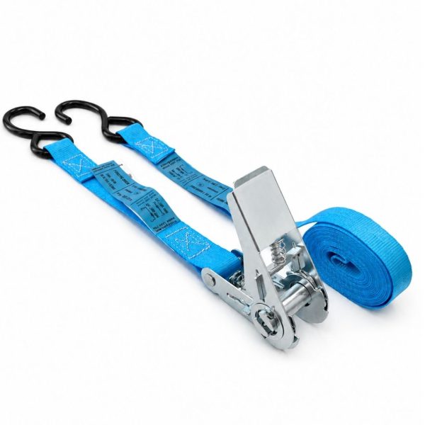 sangle d'arrimage moto 25 mm .EN 12195-2. BLEUE
