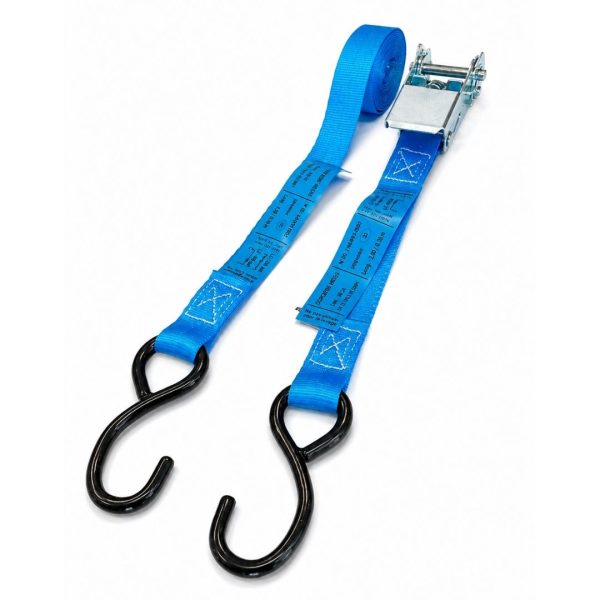 sangle d'arrimage moto largeur 25 mm .EN 12195-2. BLEUE