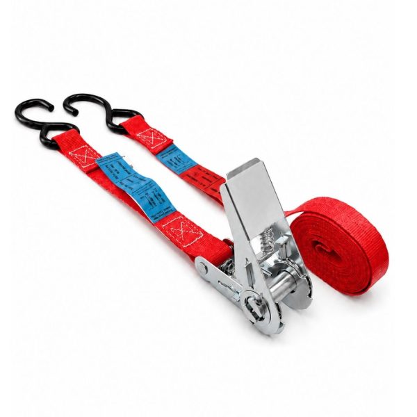 sangle d'arrimage moto largeur 25 mm .EN 12195-2. rouge