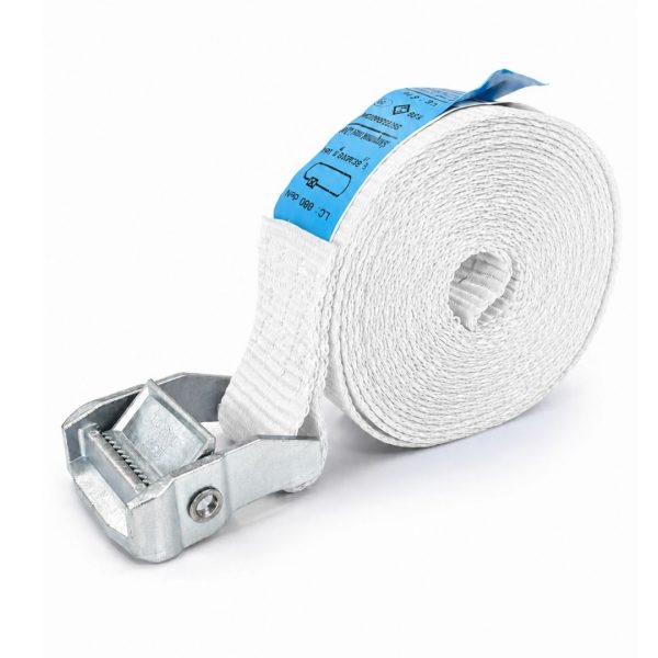 arrimage largeur 35 mm, ceinture boucle a came. EN12195-2. blanche