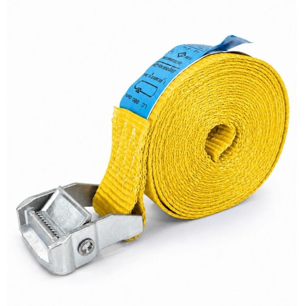 arrimage largeur 35 mm, ceinture boucle a came. EN12195-2. jaune