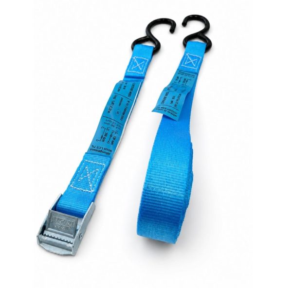 sangle d'arrimage 25 mm crochet moto. EN 12195-2. BLEUE
