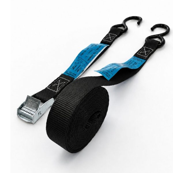 sangle d'arrimage 25 mm crochet moto. EN 12195-2. NOIRE