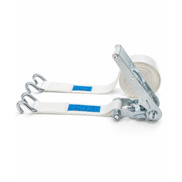sangle d'arrimage 75 mm, 3500 daN, doigts écartés. EN 12195-2. BLANC