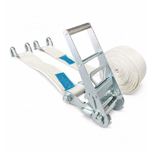 sangle d'arrimage 75 mm, 3500 daN, doigts écartés. EN 12195-2. BLANCHE